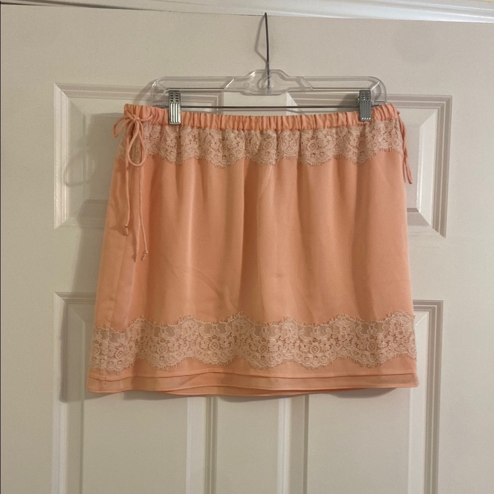 Banana Republic Peach Lace Trim Skirt